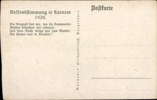 Künstler Wappen Ak Kärnten in Österreich, Volksabstimmung 1920