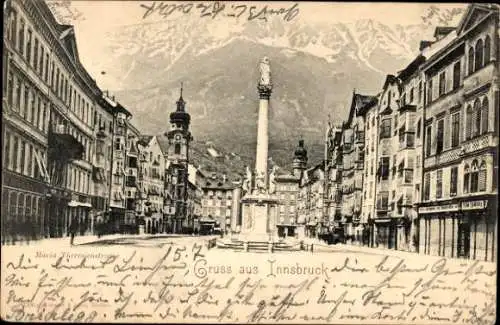 Ak Innsbruck in Tirol, Maria-Theresien-Straße, Denkmal