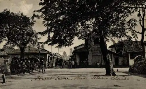 Ak Colombo Ceylon Sri Lanka, Street Scene, Slave Island, Java Lane, Rikschafahrer