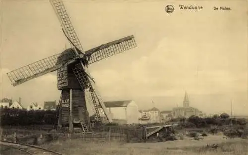 Ak Wenduine De Haan Westflandern, De Molen, Windmühle
