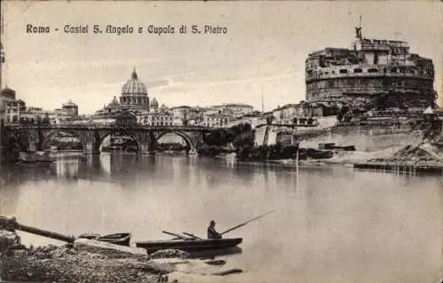 Ak Roma Rom Lazio, Castel S. Angelo e Cupola di S. Pietro