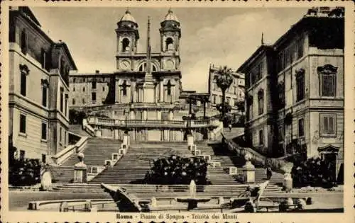 Ak Roma Rom Lazio, Chiesa della Trinità dei Monti, Piazza di Spagna