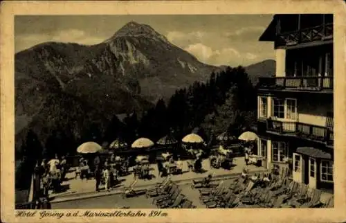 Ak Gösing an der Mariazellbahn Puchenstuben Niederösterreich, Hotel Gösting, Sonnenterrasse