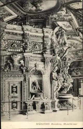 Ak München, Residenz, Muschelsaal