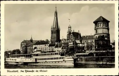 Ak Düsseldorf am Rhein, Am Rheinufer der Altstadt