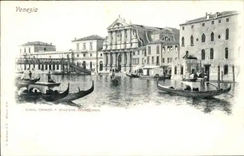 Ak Venezia Venedig Veneto, Canal Grande, Stazione Ferroviaria