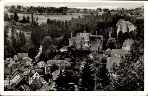 Ak Monschau Montjoie in der Eifel, Teilansicht mit Burg und Jugendherberge