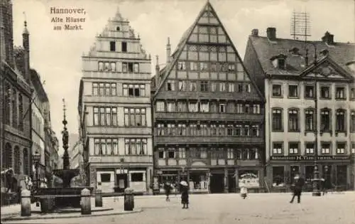 Ak Hannover in Niedersachsen, Markt, alte Häuser