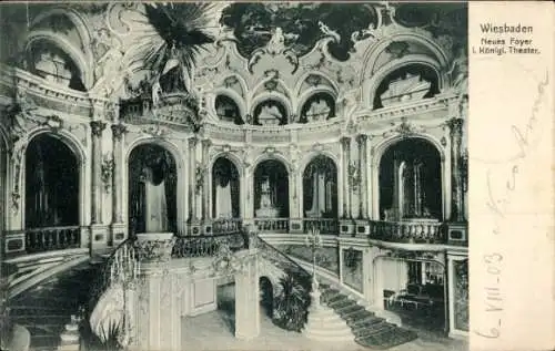 Ak Wiesbaden in Hessen, Neues Foyer im Königl. Theater