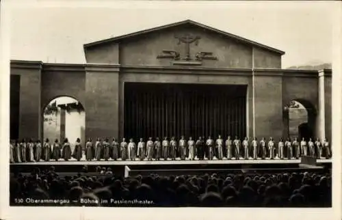 Ak Oberammergau in Oberbayern, Bühne im Passionstheater