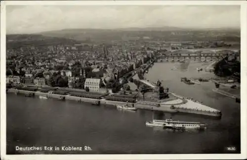 Ak Koblenz am Rhein, Deutsches Eck, Panorama