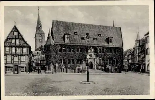 Ak Quedlinburg im Harz, Rathaus