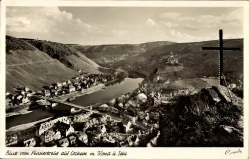 Ak Cochem an der Mosel, Gesamtansicht, Kond, Sehl, Blick vom Pinnerkreuz