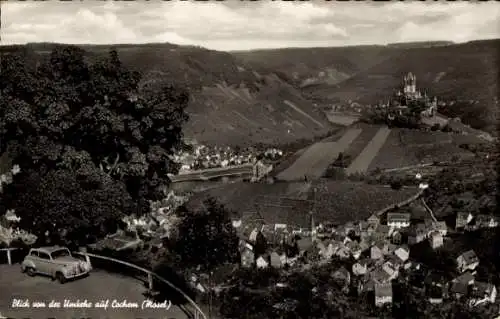 Ak Cochem an der Mosel, Gesamtansicht, Reichsburg, Blick von der Umkehr