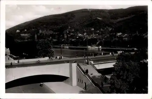Ak Heidelberg am Neckar, Teilansicht, Neue Friedrichsbrücke, Schloss