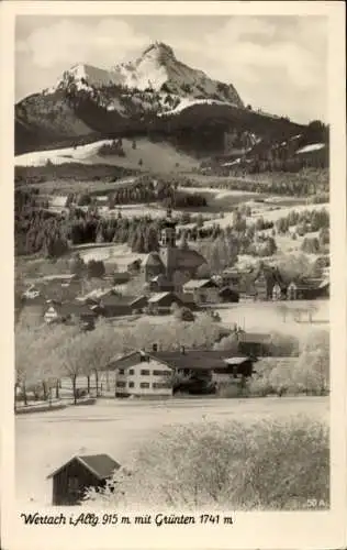 Ak Wertach im Allgäu, Berg Grünten, Kirche