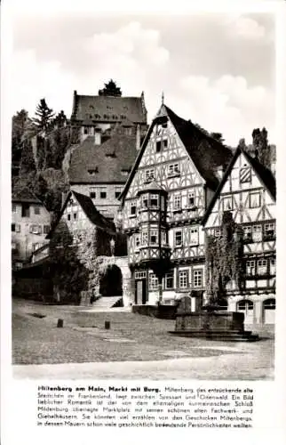 Ak Miltenberg am Main Unterfranken, Markt, Burg, Fachwerkhäuser