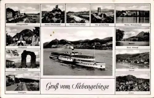 Ak Königswinter am Rhein, Drachenfels, Unkel, Bad Honnef, Remagen, Rolandsbogen