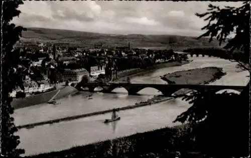 Ak Trier an der Mosel, Panorama, Brücke, vom Weisshaus gesehen