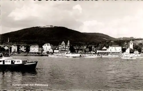 Ak Königswinter am Rhein, Panorama mit Petersberg