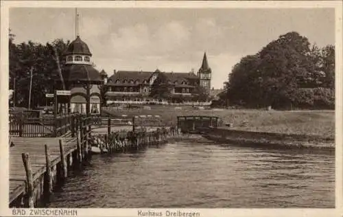 Ak Bad Zwischenahn in Oldenburg, Kurhaus Dreibergen, Brücke, Gewässer