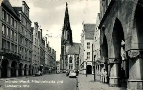 Ak Münster in Westfalen, Prinzipalmarkt, Lambertikirche