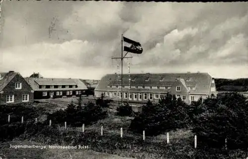 Ak Nordseebad Juist in Ostfriesland, Jugendherberge, Fahne
