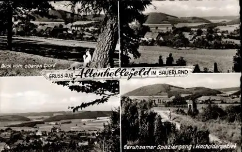 Ak Altenhellefeld Sundern Sauerland, Gesamtansicht, Blick vom oberen Dorf, Wacholdergebiet