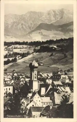 Ak Immenstadt im Allgäu Schwaben, Teilansicht, Kirche