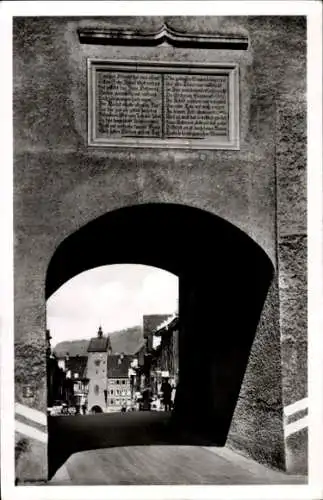 Ak Waldshut Tiengen am Hochrhein, Oberes Tor, Durchblick