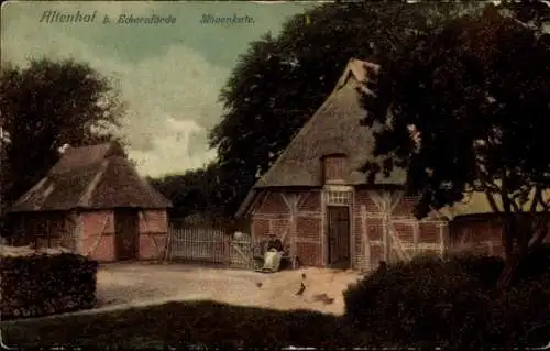 Ak Altenhof bei Eckernförde, Mövenkate, Haus mit Reetdach