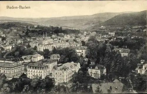 Ak Baden Baden am Schwarzwald, Blick auf den Ort vom Friesenberg