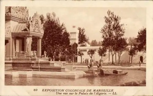 Ak Marseille Bouches du Rhône, Exposition Coloniale, Palais de l'Algerie