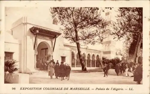 Ak Marseille Bouches du Rhône, Exposition Coloniale, Palais de l'Algerie