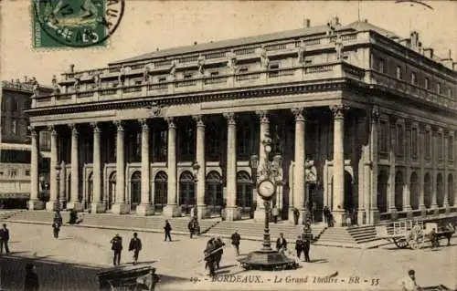 Ak Bordeaux Gironde, Grand Theatre, Standuhr