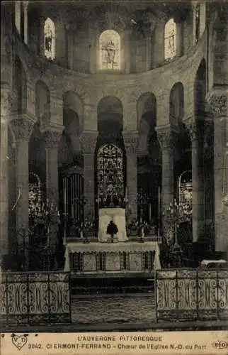 Ak Clermont Ferrand Puy de Dôme, Kirche Notre Dame du Port, Chorraum, Altar