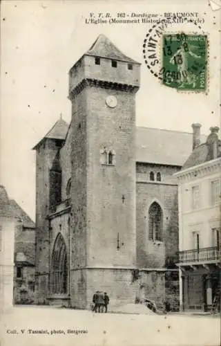 Ak Beaumont du Perigord Dordogne, Kirche