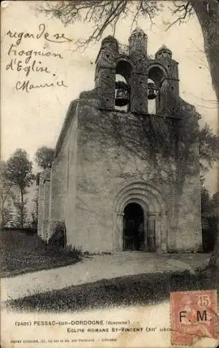 Ak Pessac Gironde, romanische Kirche St-Vincent