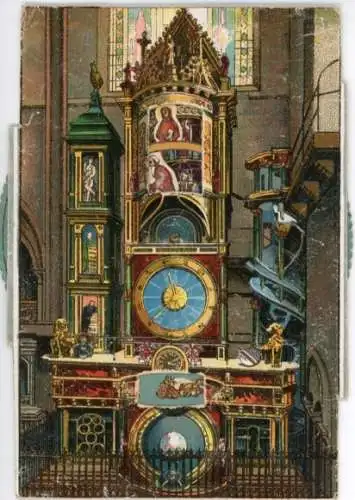 Mechanische Litho Strasbourg Straßburg Elsass Bas Rhin, Astronomische Uhr