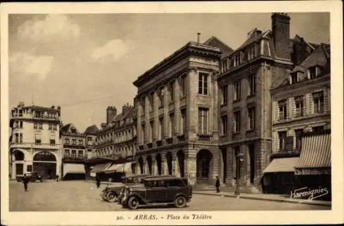 Ak Arras Pas de Calais, Place du Théâtre