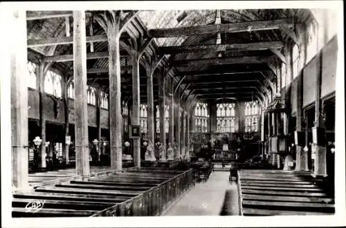 Ak Honfleur Calvados, Interieur de l'Eglise Sainte-Catherine