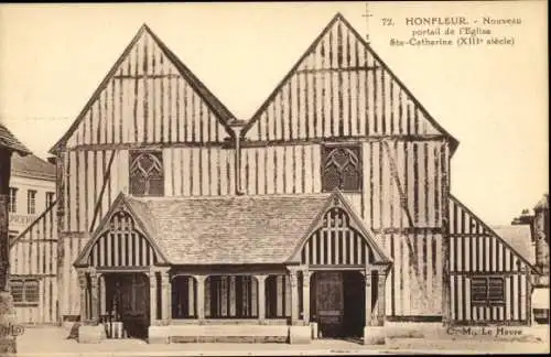 Ak Honfleur Calvados, Nouveau portail de l'Eglise Ste-Catherine