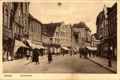 Ak Itzehoe in Holstein, Breitestraße, Geschäfte