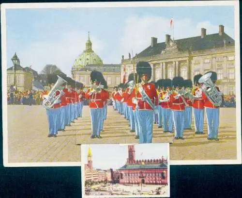 Leporello Ak København Kopenhagen Dänemark, Soldaten, Schloss Amalienborg