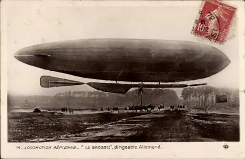 Ak Aerial Locomotion, The Gross II, deutsches Luftschiff