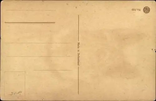 Künstler Ak Hundeportrait, Schäferhund