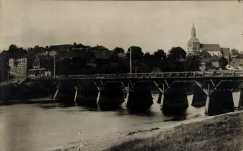 Foto Ak Narva Narwa Estland, Teilansicht, Brücke