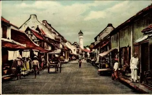 Ak Semarang Java Indonesien, Straßenpartie