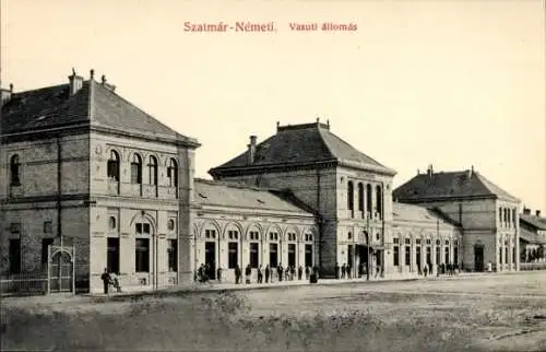 Ak Szatmar Nemeti Rumänien, Vasuti allomas