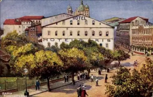 Künstler Ak Bahia Brasilien, Hotel, Praca Castro Alves